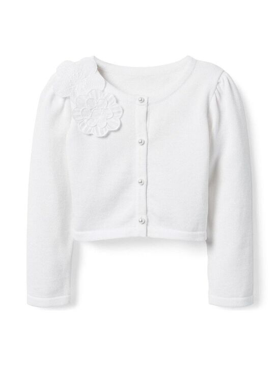 Janie and Jack Other - 𝅺CROPPED FLOWER APPLIQUE
CARDIGAN